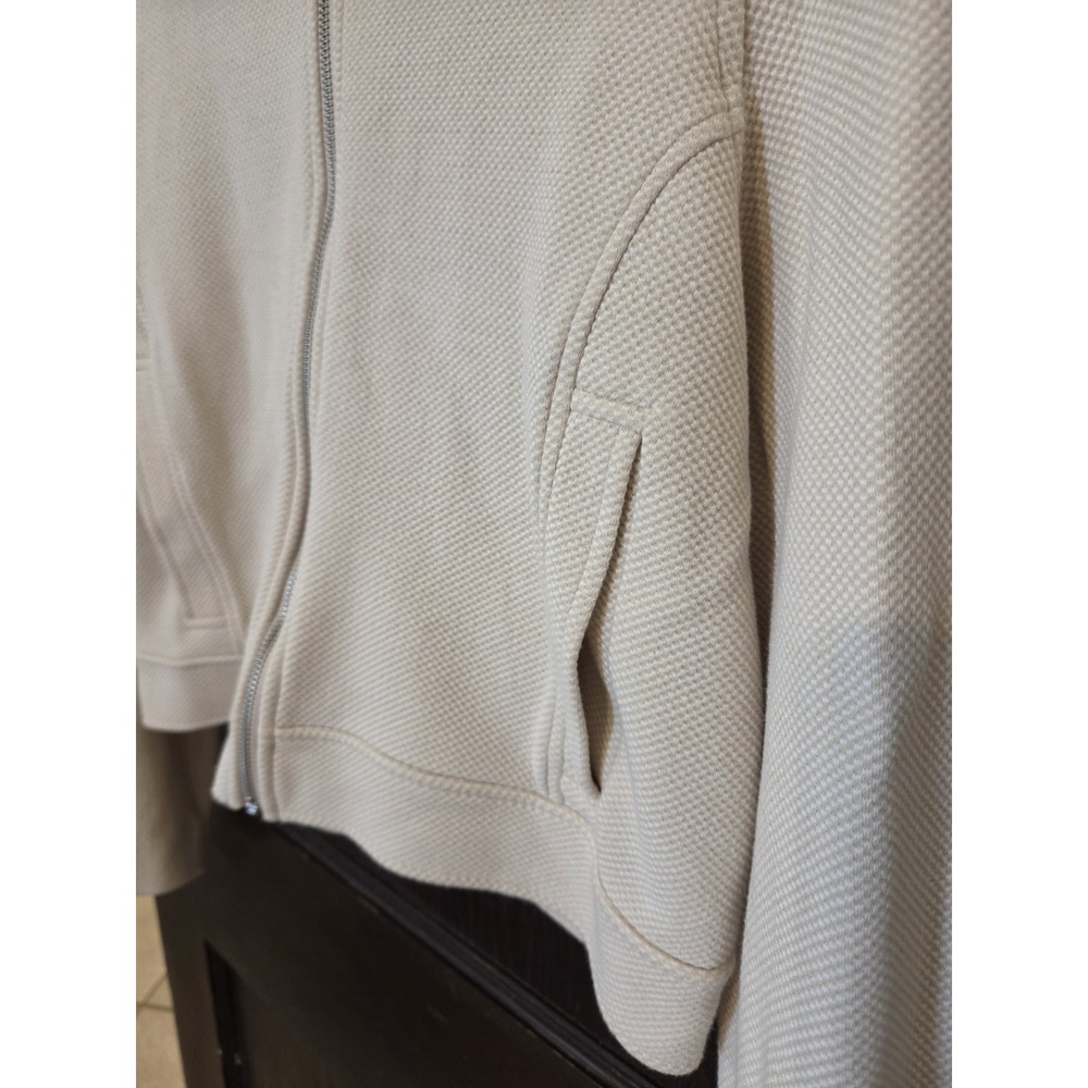 Banana Republic Textured Cotton Knit Moto Bomber Jacket Full Zip Women L EUC - Picture 5 of 11